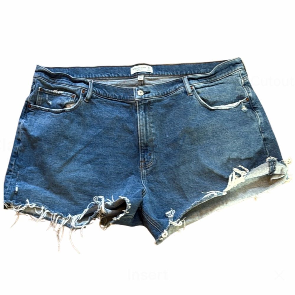 Abercrombie & Fitch Women’s 36/22 Curve Love The 4” Mom Shorts High rise denim
